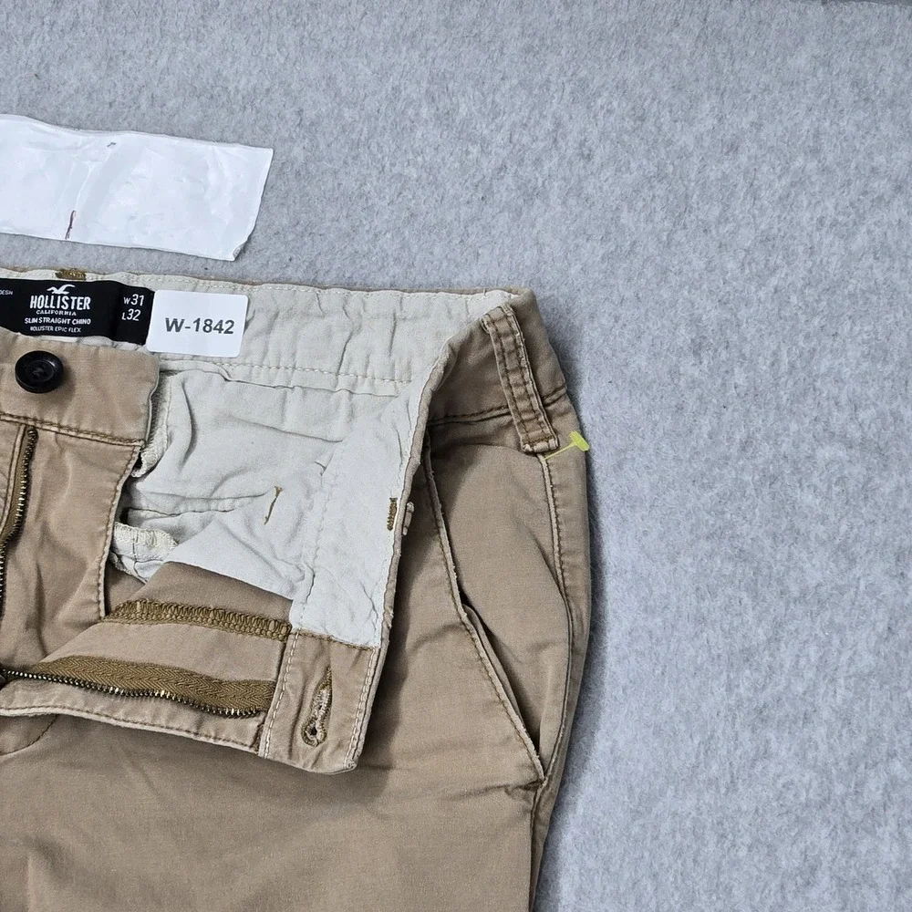 Hollister Men Pants 31X32 Khaki Chino Slim Straight 28